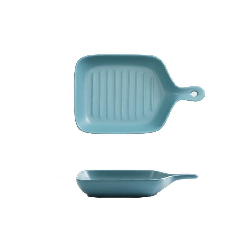 Скандинавская посуда, тарелка, креативная сетка, домашняя посуда для знаменитостей с одной ручкой, керамическая духовка с милыми тарелками