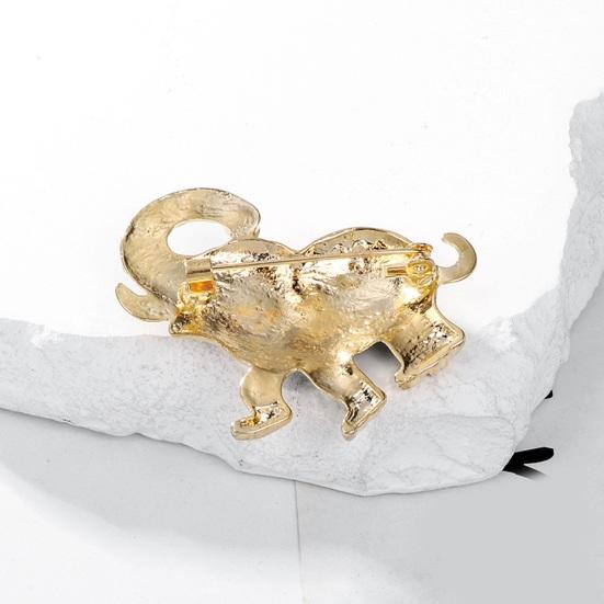 Ethnic Style Cute Elephant Shape Brooch Shining Rhinestones Inlaid Pin Suit Lapel Badge Dress Coat Accessories