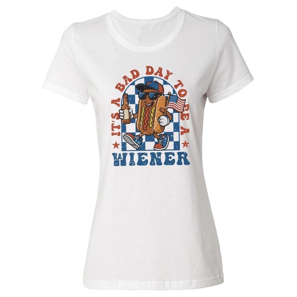 4th of July Funny Bad Day Wiener - Independence Day Ladies' Crewneck T-Shirt Unisex T-Shirt