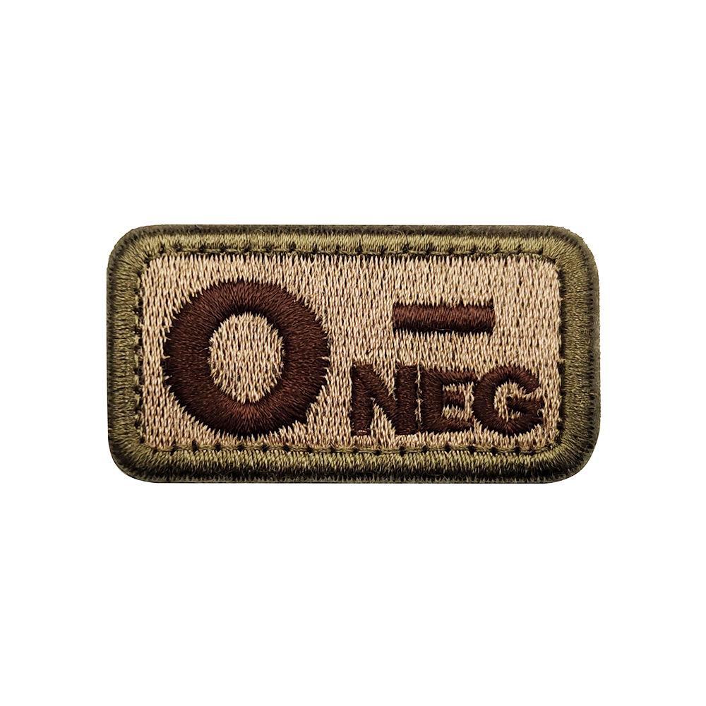 Embroidered Tactical Blood Type Velcro Badges: A, B, AB, O, +POS, -NEG - Military and Outdoor Identification.