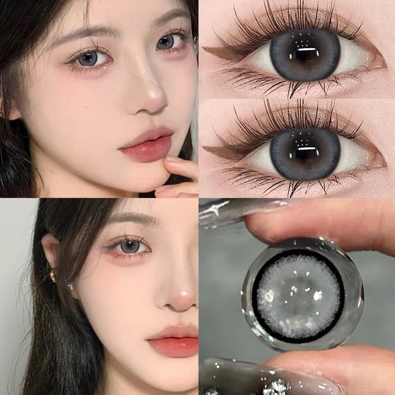Mill Creek Color Contact Lenses with Grade Cosmetics Korean Beauty 14.5MM 0 Power Natural Color Diopter Eye 2pcs Annual Use Myopia Contact Lenses