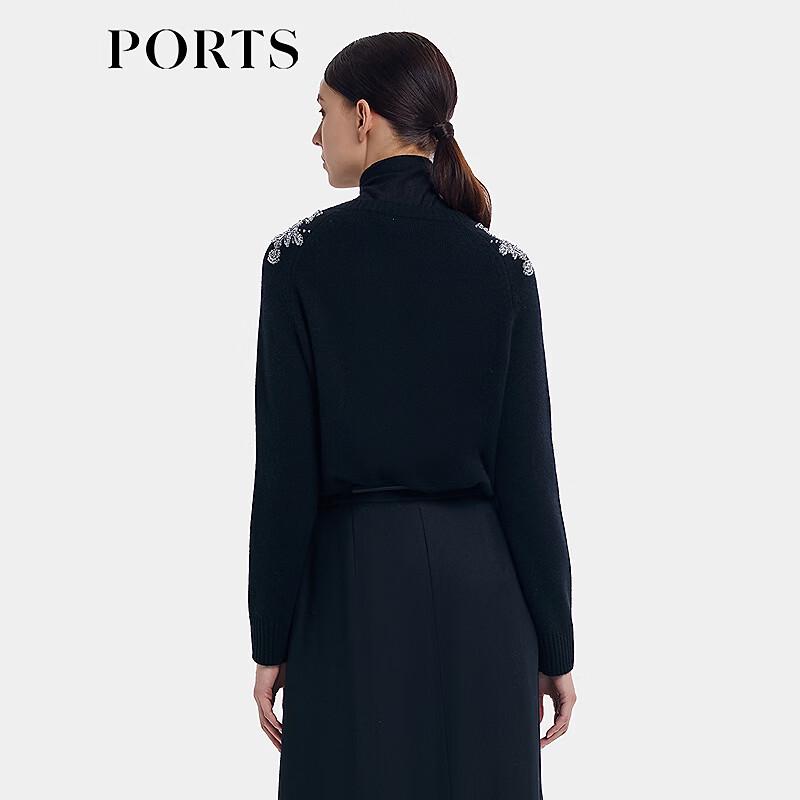 Ports Женский вязаный свитер с V-образным вырезом и ажурной вязкой