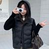 Winter new cotton-padded women's short small knitted splicing cotton-padded jacket light and warm fake two-piece cotton-padded women