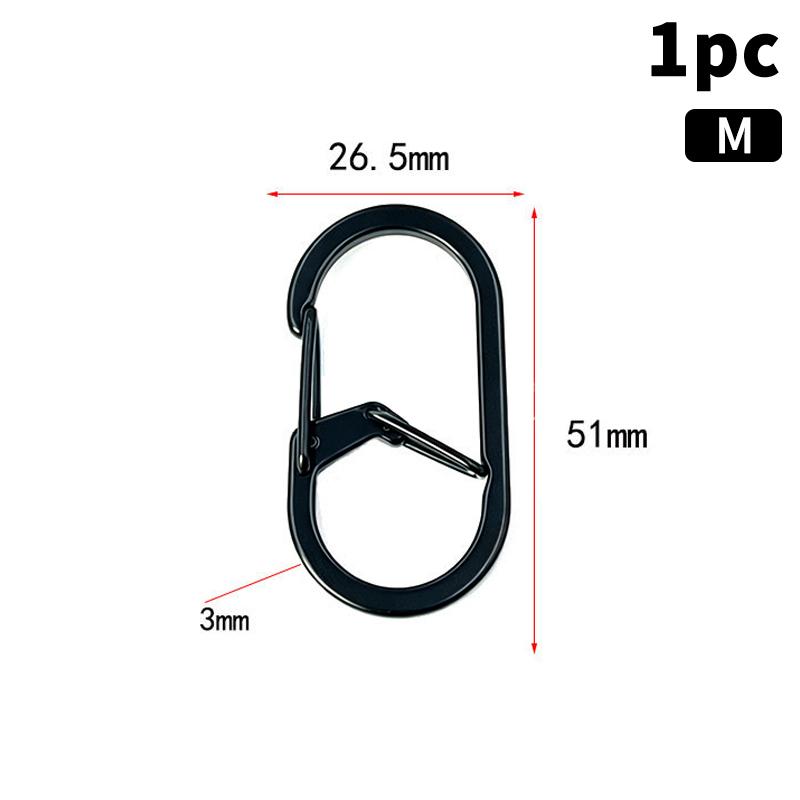1/5Pcs Stainless Steel Spring Gate Safety Hook For Keys Backpack Outdoor Gear Mutil-Sizes Climbing Hiking G Shape Locking