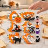 Формы для еды Trick or Treat 10 шт. Набор формочек для печенья на Хэллоуин, Форма тыквы/Шляпы ведьмы/Привидения/Скелета/Летучей мыши, Нержавеющая сталь, Веселые принадлежности для выпечки для детей