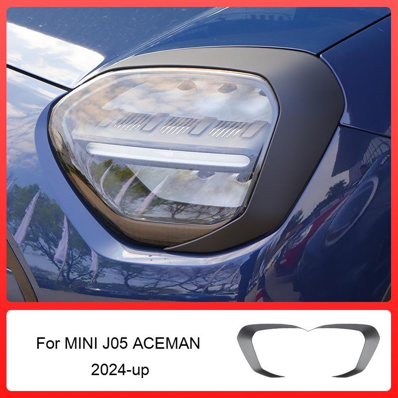 2PCS/SET For MINI J05 Aceman Car Headlight Eyebrows Frame Cover Sticker For New Electric Car Head Light Decoration Accessories