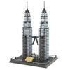 5213 World Architecture Kuala Lumpur Petronas Twin Towers Tree DIY 1175pcs Mini Diamond Blocks Bricks Building Toy for Children