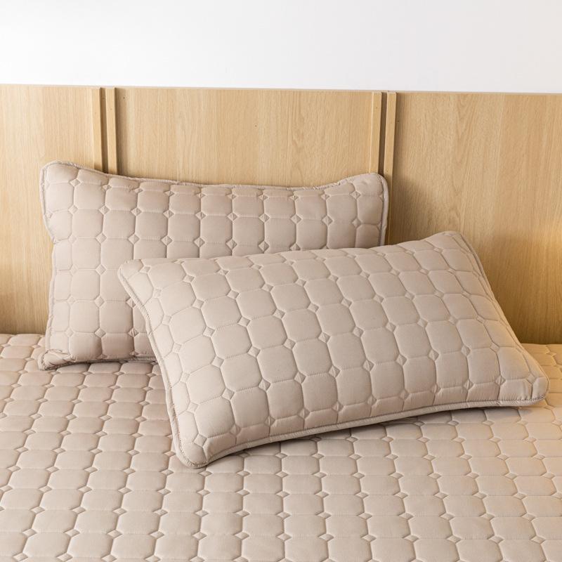 Сплошной цвет, приятный для кожи, стеганая простыня из стираного хлопка, нескользящее толстое пылезащитное покрывало, защитный чехол