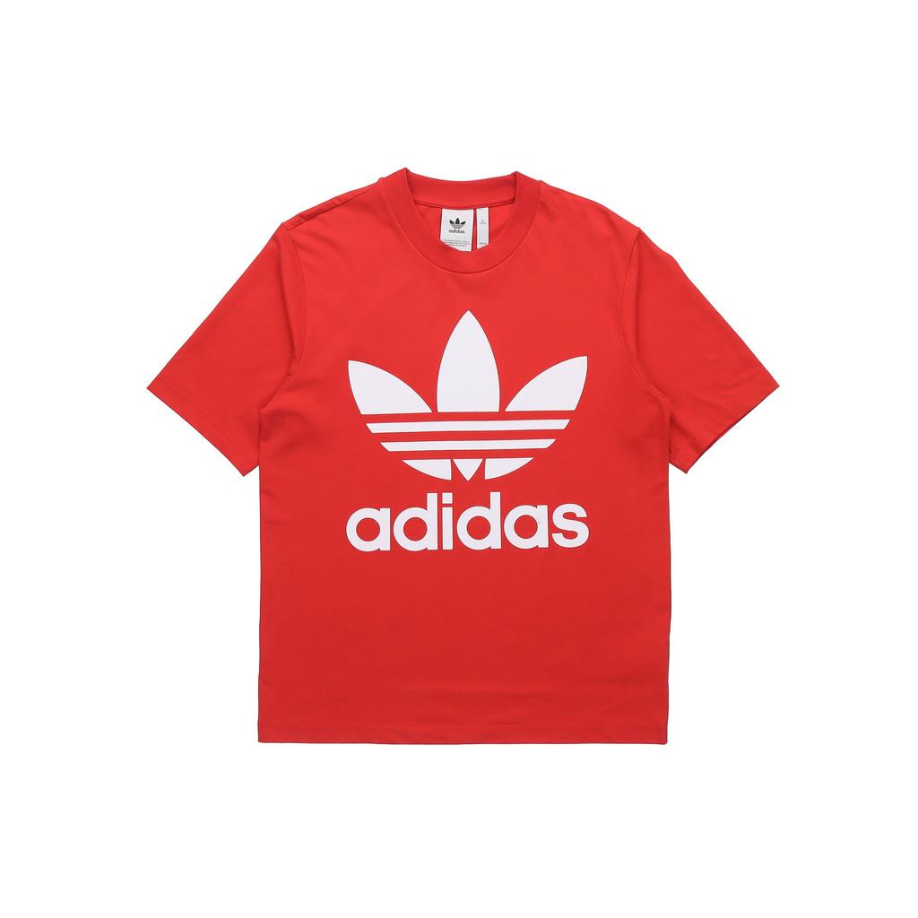 Adidas Футболка с коротким рукавом Originals Trefoil Logo Loose, мужская, красная FM3796