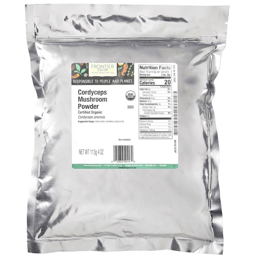 Frontier Co-Op, Organic Cordyceps Mushroom Powder, 113G(4Oz)