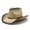 Spray Painted Cowboy Straw Hat Personalized Features Hard Top Hat Handmade Western Cowboy Hat Ethnic Sun Hat