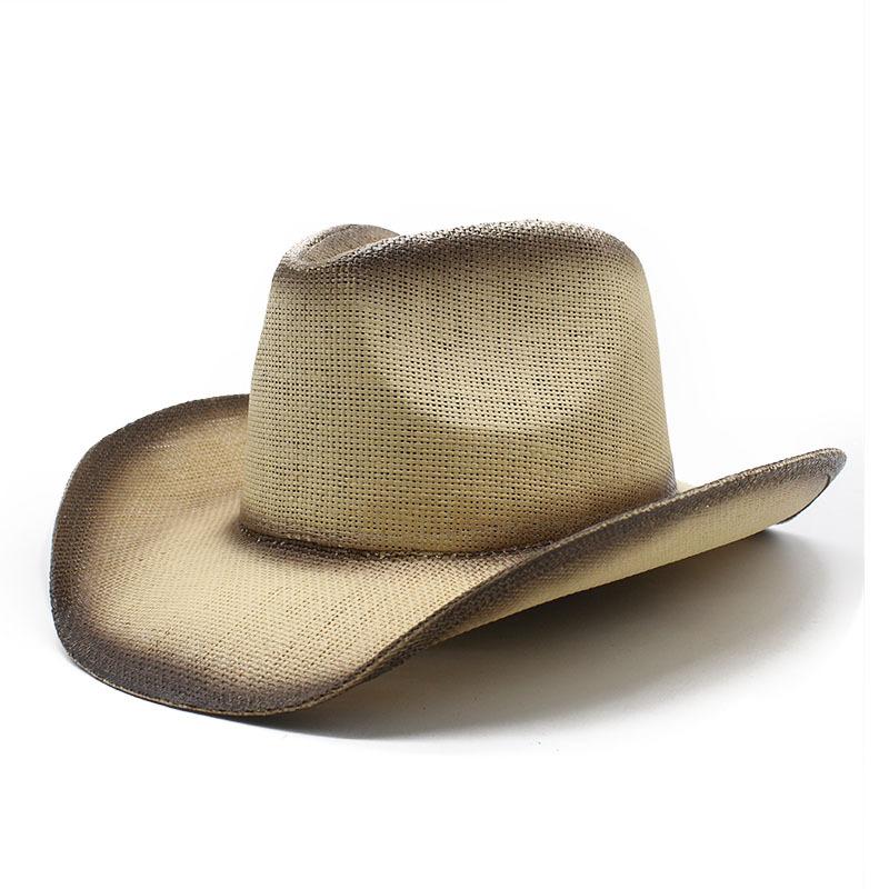 Spray Painted Cowboy Straw Hat Personalized Features Hard Top Hat Handmade Western Cowboy Hat Ethnic Sun Hat