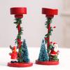1PC Christmas Trees Festival Red Tabletops Candlestick Decorations Resin Gift Christmas Ornaments Atmosphere