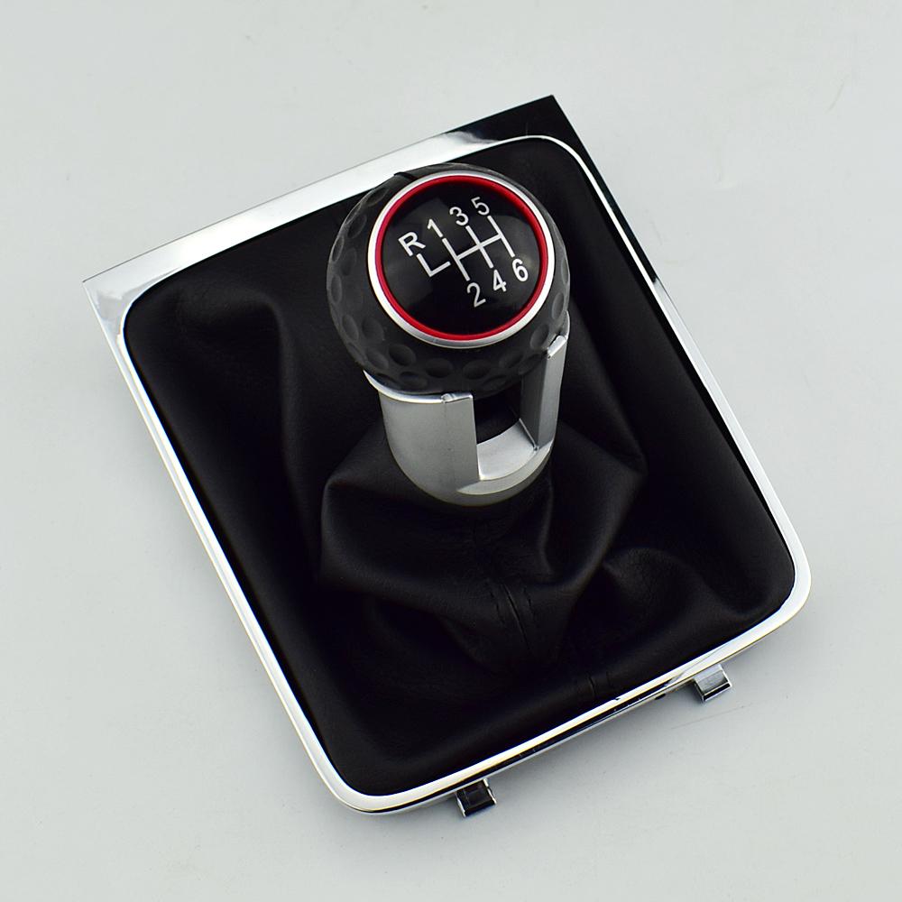 5 6 Speed Gear Head Black Shift Knob Gear Knob Boot Gaiter Frame For Volkswagen VW Passat B6