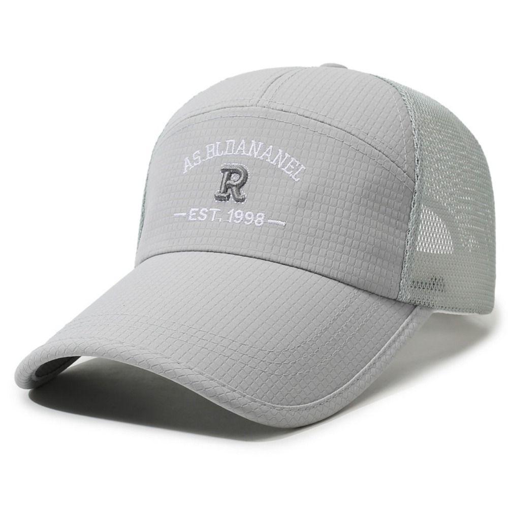 Sun Protection Breathable Baseball Cap Letter Embroidery Fishing Running Sports Cap For Man Women