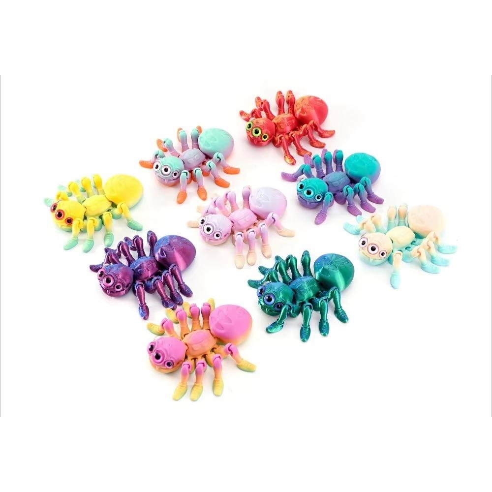 3D-печатная игрушка-спиннер Паук Реалистичная цветная фигурка паука Шарнирные животные Игрушка для любителей пауков Хэллоуин Детские подарки