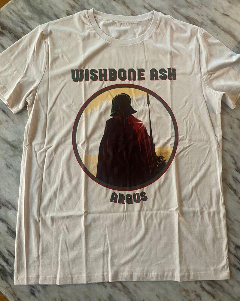 Винтаж Wishbone Ash Музыкальный тур Группа Тяжелый Хлопок Белый S-4XL Рубашка