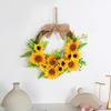 1PC Artificial Sunflower Garland 30*30 Cm Autumn Sunflower Wreath For Thanksgiving & Seasonal Home Decor Wreaths & Garlands