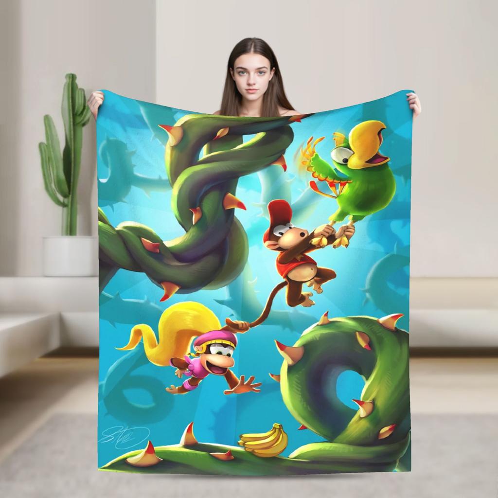 Donkey Kong Game Blankets Flannel Awesome Warm Throw Blanket for Bedspread Summer
