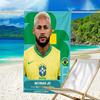 1pc Neymar18 Beach Towel, Beach and Seaside Swimming Pool Equipment, Fashion Pattern, Rectangular, Travel Essentials