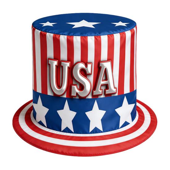 American Flag Top Hat, Uncle Costume Hat for 4th of July, Red White Blue Patriotic Party Decoration for Adults, Independence Day