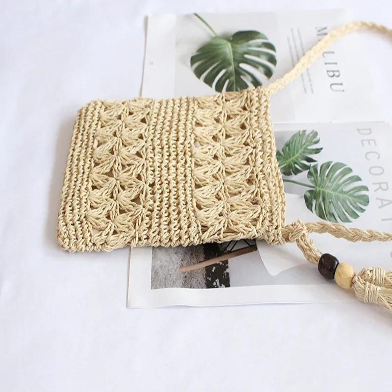 Новая Маленькая Свежая Сумка Через Плечо Женская Сумка Плетеная из Соломы Сумка на Плечо Нишевая и Универсальная Плетеная Сумка Простая и Модная Сумка
