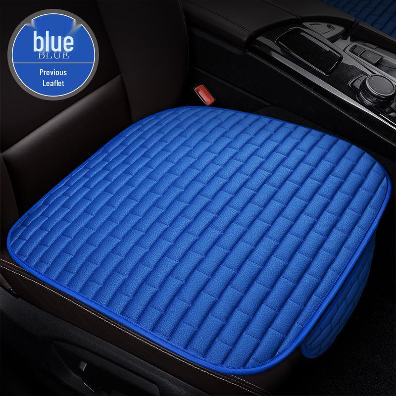 Plaid Three-Piece No-Tie Car Seat Cushion Set for Office and Home - Single Seat and Multi-Seat Interior Decor.