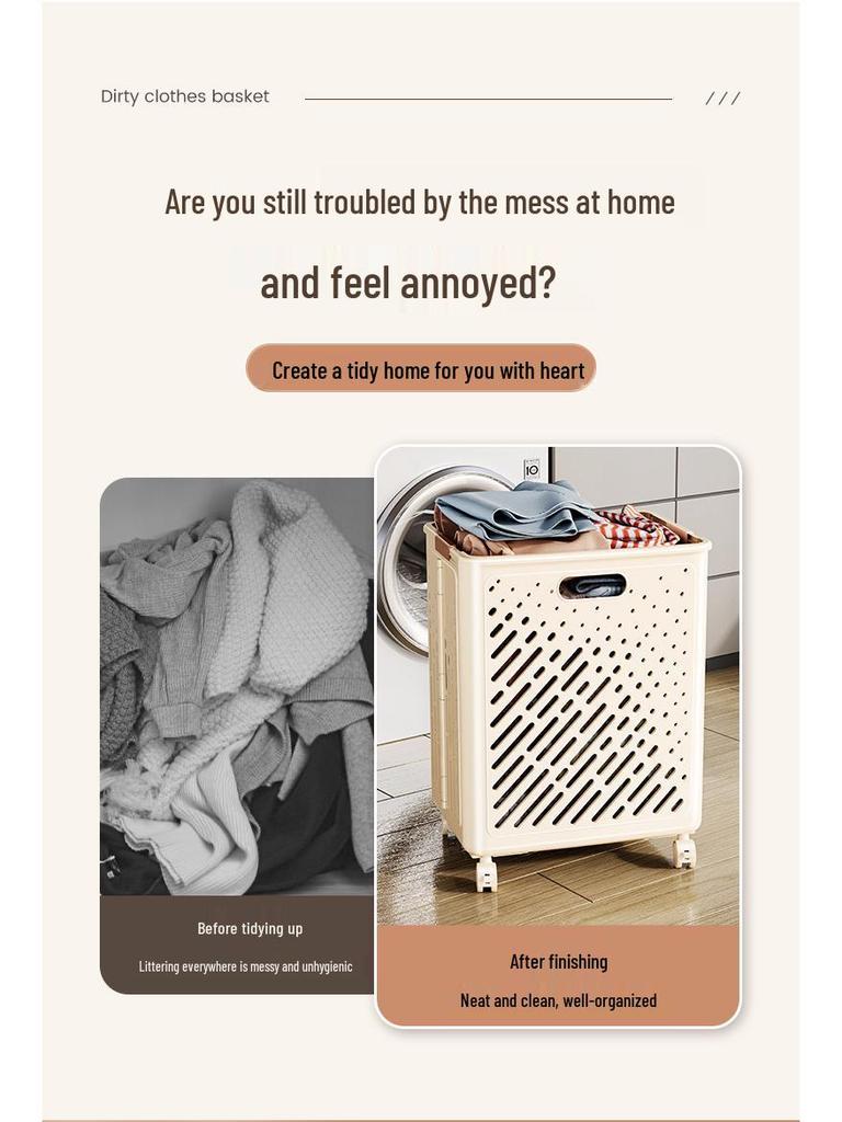 Foldable Large Capacity Laundry Hamper for Bathroom and Household Use