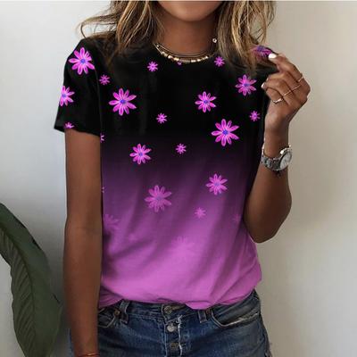 Летние повседневные свободные футболки с круглым вырезом и коротким рукавом Starry Sky Series с 3D-принтом для женщин