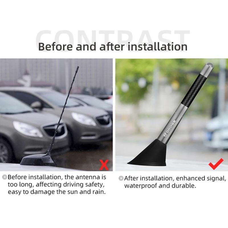 12cm Car Delicate Carbon Fiber Short Antenna Radio Auto Accessories for Dodge Caliber Ram 1500 Caravan Charger Grand Caravan Journey Coolway Durango