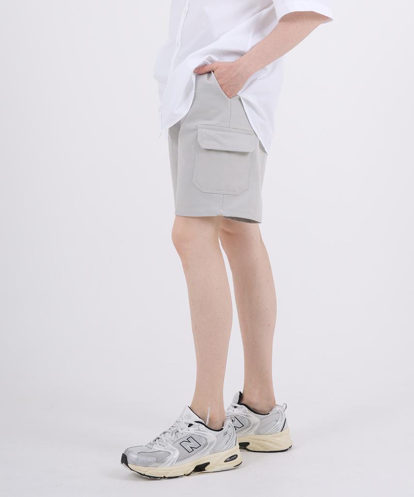 THE-ABON Daily Cotton Cargo Half Pants Light Beige