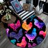 Watercolor Rooster Round Area Rug,Carpet Rug for Living Room Bedroom Sofa Playroom Decor,Non-slip Floor Mat