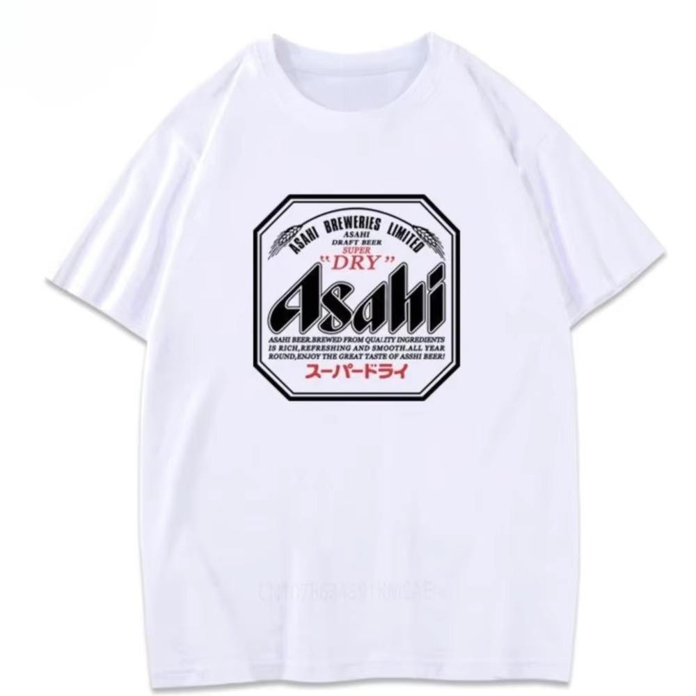 Summer Bestseller Japan Asahi Beer Tshirt Asahi Japanese Beer Shortsleeved Japanese Loose Summer Unisex and WOMEN Couple Top