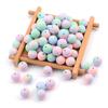10Pcs/Set Bead Decor Elastic Ornament Silicone Lovely Camouflage Pattern Bead Crafts for Baby