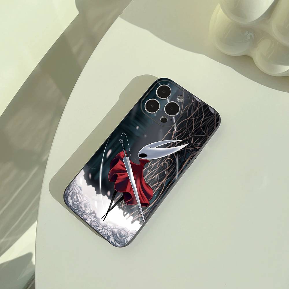 Чехол H-Hollow- K-Knight -S-Silksong для iPhone 17,16,15,14,13,12,11 Pro Max,16/15/14Plus,XS Мягкий черный