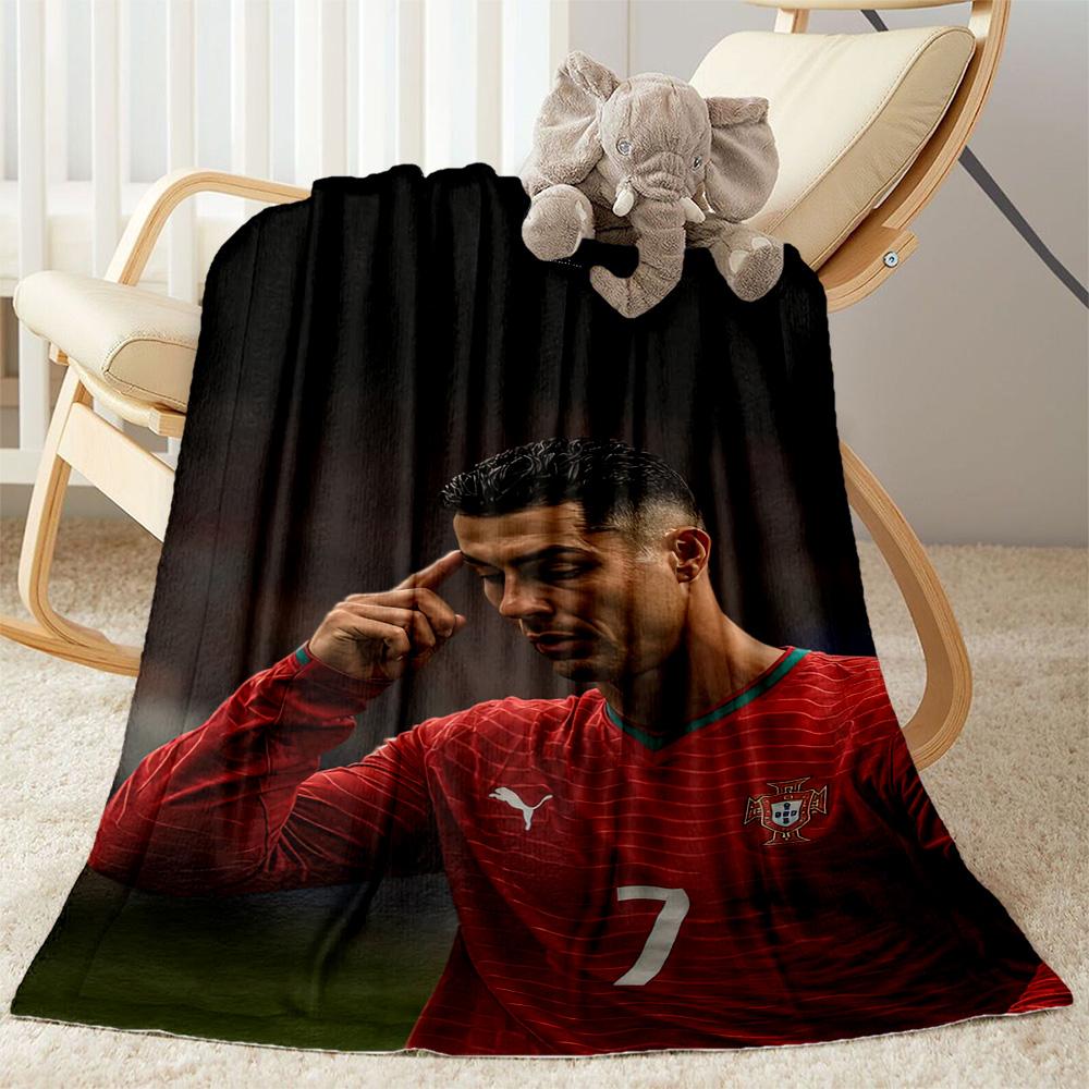Cristiano Ronaldo Blanket Ultrasoft Suitable For Sofa Office Chair Seaside Four Seasons Universal Stylish Decor