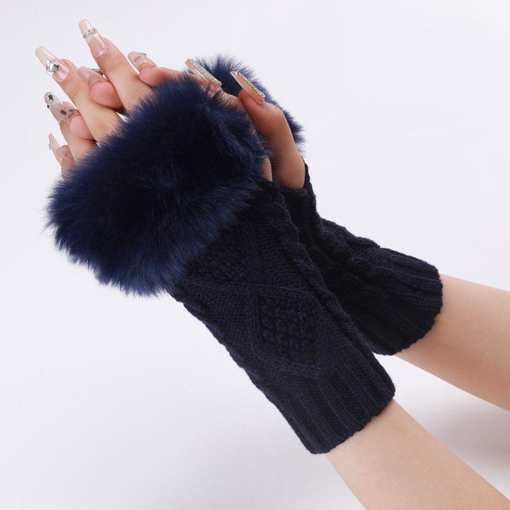 Зимние теплые рукавицы Twist, толстые теплые длинные варежки, перчатки без пальцев, женские перчатки, длинные вязаные перчатки