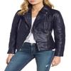 Noora New Women Lambskin Navy Blue Leather Jacket, Slim Fit Motorcycle Biker Стильная куртка |