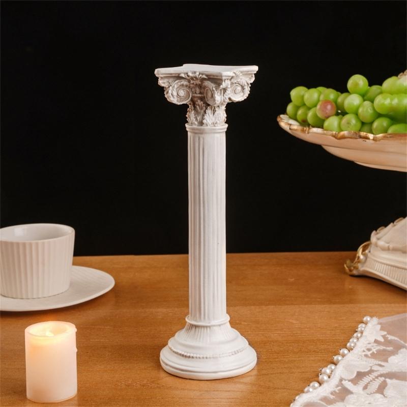 Подсвечник на ножке с формой римской колонны для украшения обеденного стола, акцента в свадебном оформлении, использования на полке и размещения на прихожей