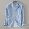 Men's Lightweight Summer Linen Shirt Jacket - Sun Protection, Thin, Long-Sleeved Casual Cotton Blend Top