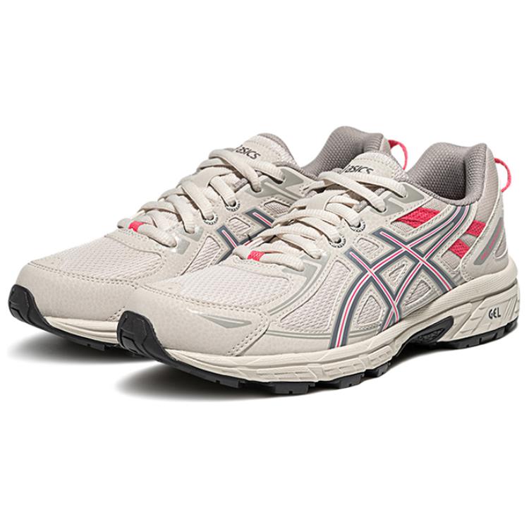 Asics Gel-Venture 6 Удобные Универсальные Низкие Кроссовки для Трейлраннинга Женские кроссовки Серо-Розовые 1012B359-021