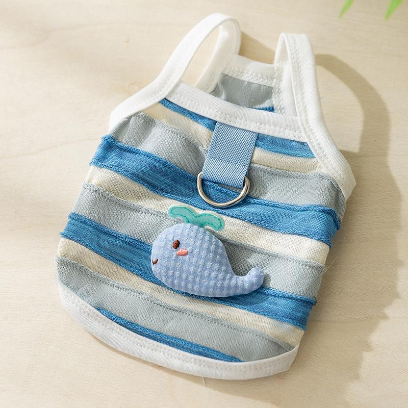 Весна и лето Собака Милый мультфильм Трехмерный цыпленок Тяговый двуногий жилет Кот Тонкий Тедди Pet Одежда для собак