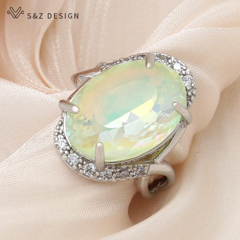 Модные кольца цвета розового золота овальной формы с кристаллами в форме яйца для женщин, свадебные кольца с фианитом, модные ювелирные изделия, подарок