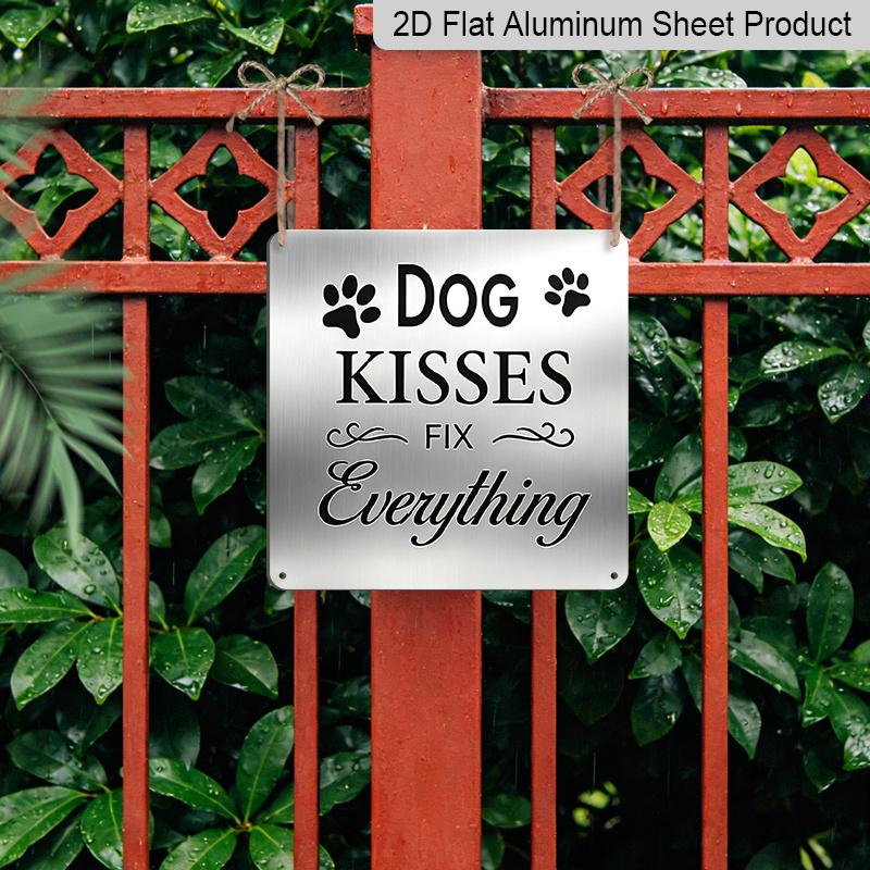 2D Flat, 1pc Vintage Aluminum Dog Paw Decoration Plaque - Cute Puppy Wall Decor Suitable for Farmhouse, Porch, Garden - Dog-Themed Outdoor