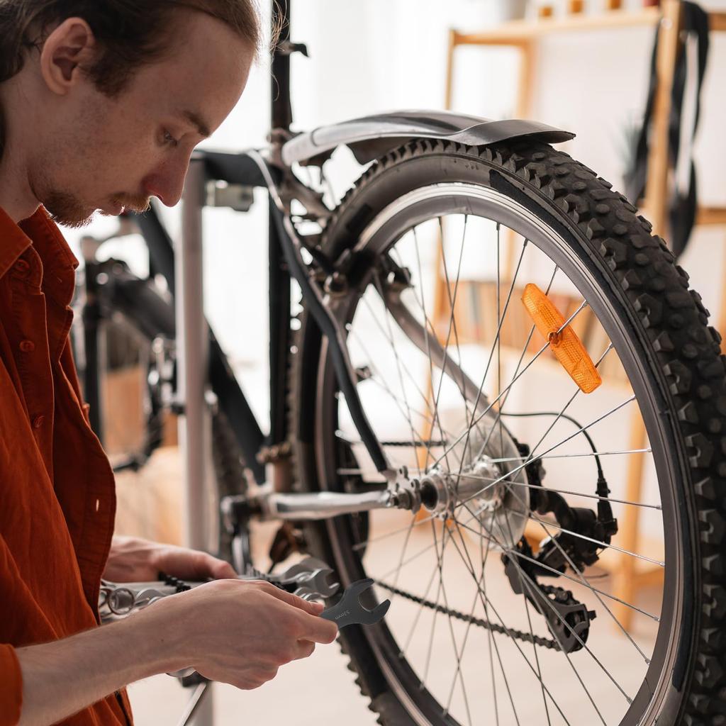 Uxcell Single 40mm Metric 15 Degree Offset Angle Small Flat Head Blackening Wrench with Straight for Automotive Repair and Furniture Assembly Open-End