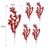 5/30PCS Christmas Red Fruit Berries Simulation Foam Holly Berry Stems Plant DIY Xmas Tree Gifts Craft Christmas Party Decoration