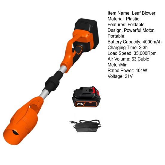 Беспроводной воздуходув 35000 об/мин высокоскоростной складной дизайн перезаряжаемый легкий электрический воздуходув для ухода за газоном