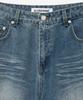 BLOND9 Vintage Washed Bermuda Denim Pants [Vintage Blue]