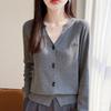 Women S V Neck Embroidered Loose Long Sleeve Knit Cardigan