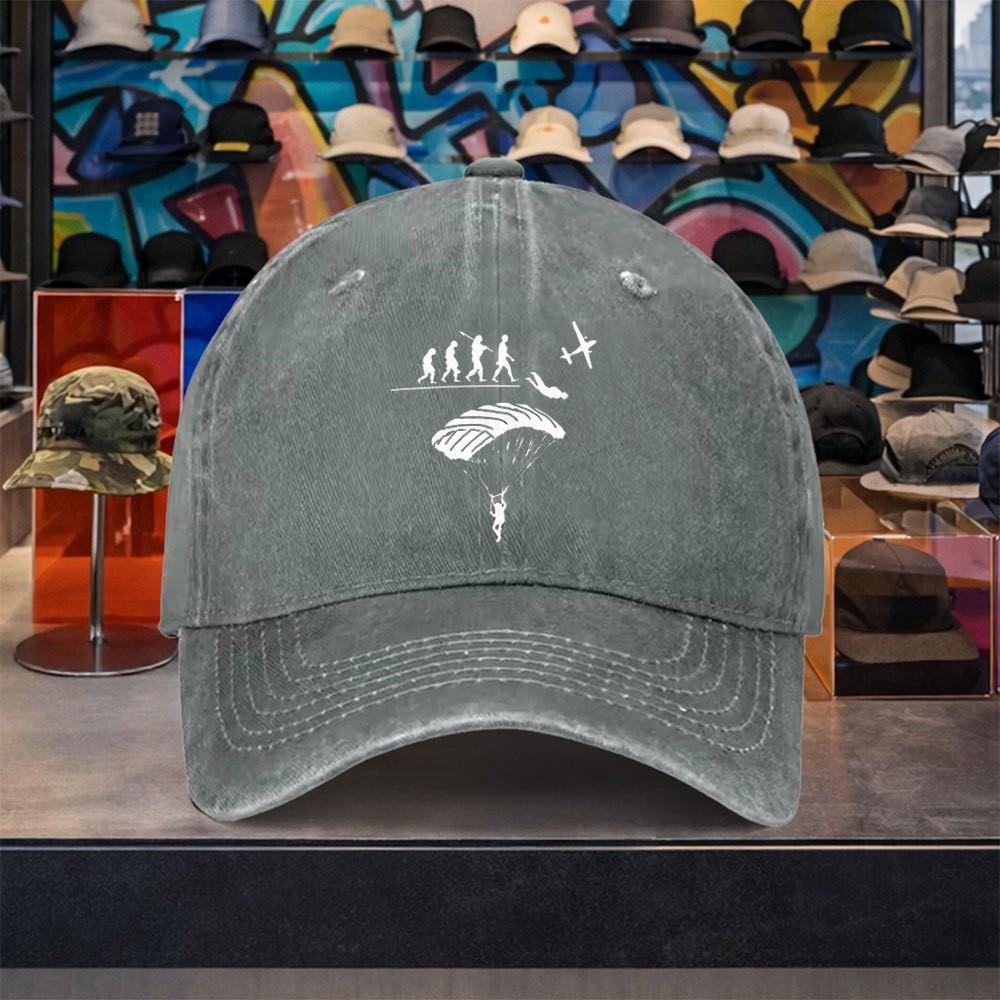 Парашютный спорт Эволюция Парашют Бейсболка Унисекс Стирка Хлопок Регулируемая Повседневная Для улицы Snapback Кепка
